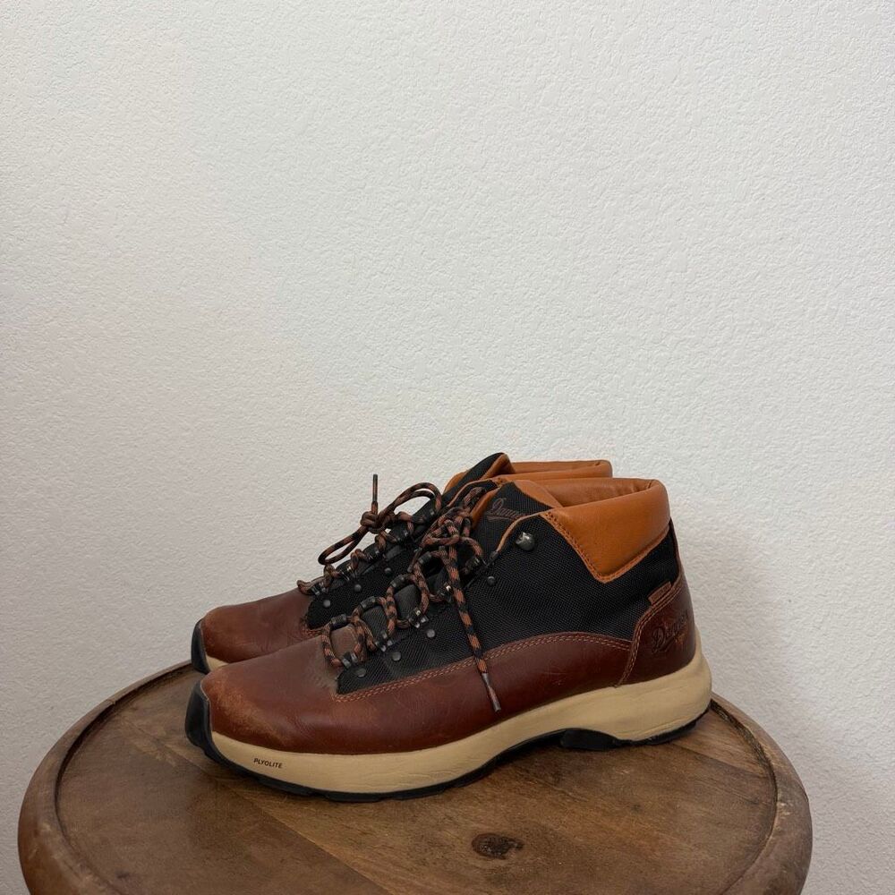 Danner Dry Caprino Evo Tortoise Brown Black Leather Boots Men's Size 11.5